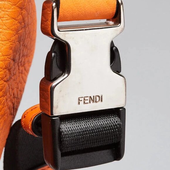 Fendi Orange Pebbled Leather Monster Eyes Belt Bag - 7VB011 - Picture 6 of 10